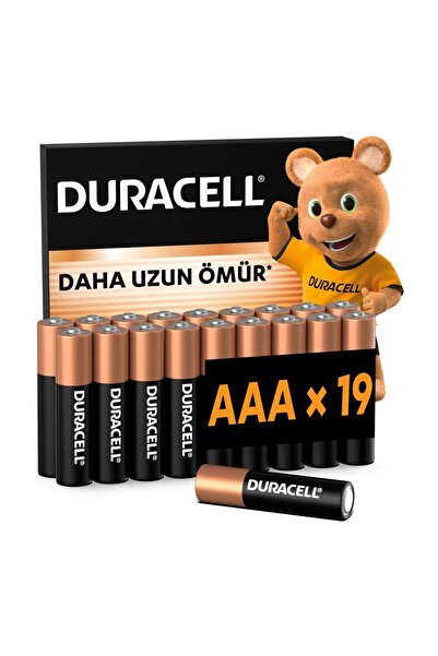 Duracell BASIC AAA İnce Alkalin Kalem Pil (19'lu Paket) – 1,5V
