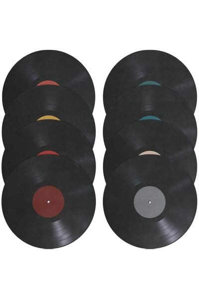 Generic VOSAREA Home Decor 8pcs Vinyl Record Wall Stickers Vintage Decals Dec...