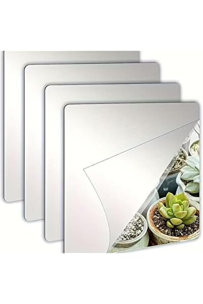 Generic Brand 4 Pcs Self-Adhesive Tile Mirrors – Flexible Acrylic Stickers fo...