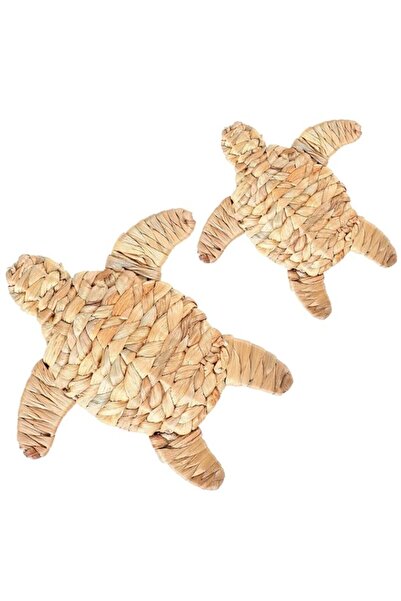 Generic 2 Pcs Handmade Wicker Turtle Wall Decor, 2 Size Sea Life Hanging Art ...