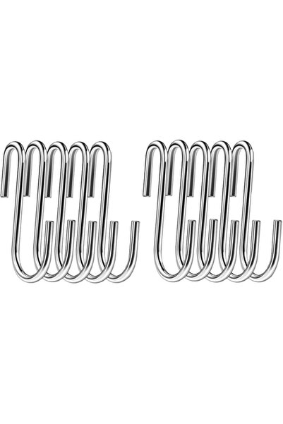 Generic skycabin 10Pack Stainless Steel S Shaped Hook,Heavy Duty S Shape Hang...