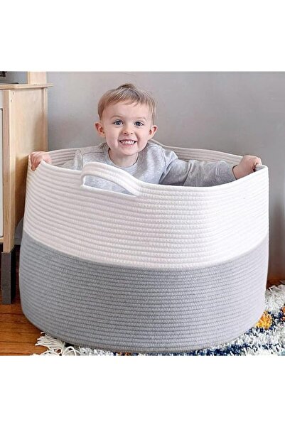 Generic Laundry Basket with Handle,Woven Cotton Rope Basket,21.7" × 21.7" × 1...