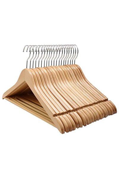 Generic ECVV Wooden Suit Hangers - Smooth Finish Solid Wood Coat Hanger with ...
