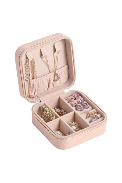 Generic Brand Mini Portable PU Leather Jewelry Box Organizer Display Case Zip...