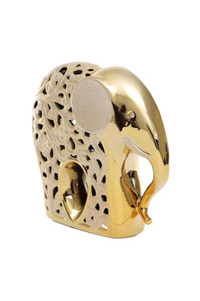 Generic Brand DÉCOR 21x25 cm Gold Metal Cut-Out Elephant - Elegant and Unique...