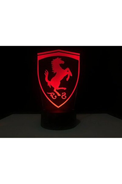 Generic Brand FERRARI CAR LOGO 3D Acrylic LED 7 Colour Night Light Touch Tabl...