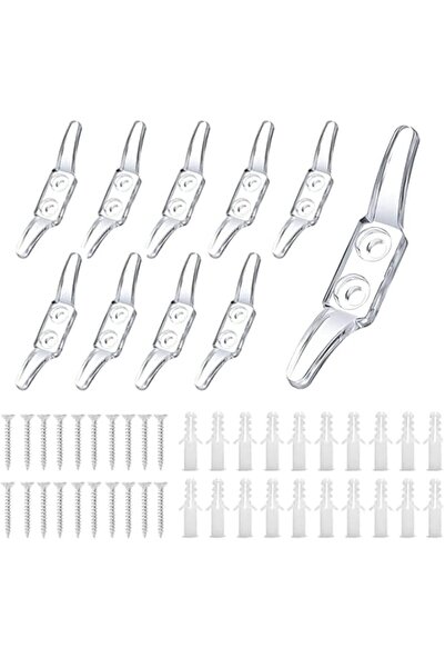 Generic Brand 10 Pcs Plastic Cord Hooks for Blinds & Curtains with Screws - 1...