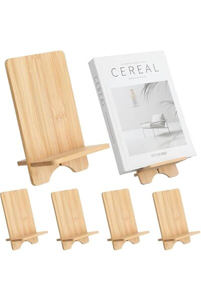 Generic 4-Pack Bamboo Book Stand – Collector Display Book Holder Easel for Ho...