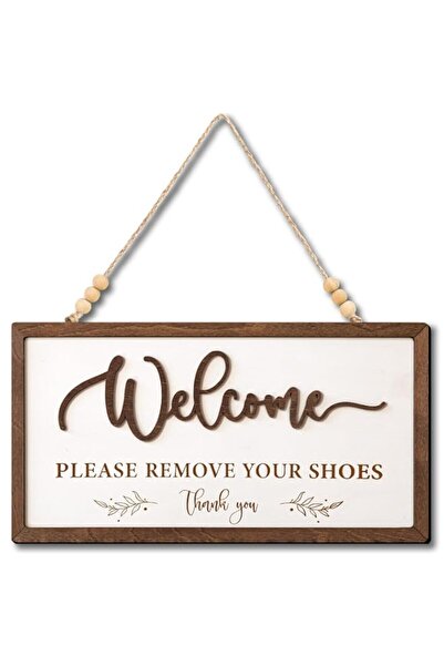 Generic Polite Reminder Please Remove Your Shoes Sign for House Entrance, Dur...