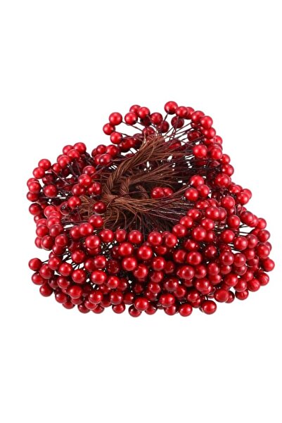 Generic Artificial Holly Berry Stems, 250 Stems with 500 Berries, 8mm Deep Re...