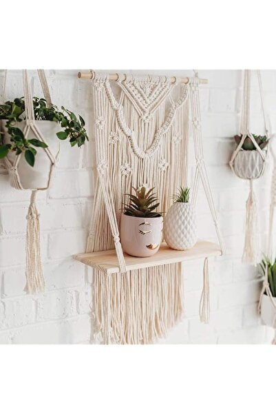 Generic Kaahira Macrame Wall Hanging Boho Decor Shelf for Home Office Hotels,...