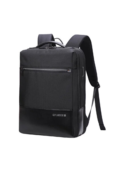 Guy Laroche Backpack 14lt microfiber polyester μαύρο