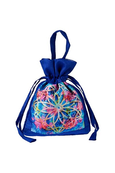 Generic Brand Swayam Faux Silk Draw String Closure Bag, Purple, Gut16