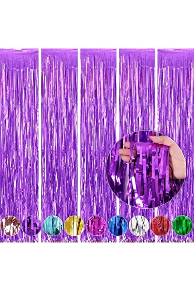 Generic Brand Wobbox Big 3Ft X 6Ft Purple Color Tinsel Metallic Foil Fringe C...