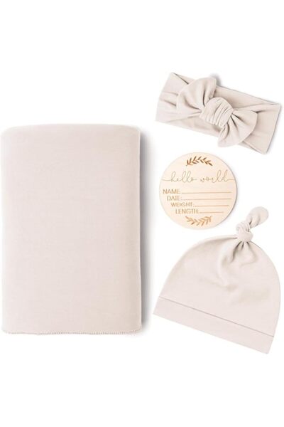 Generic 4Pcs Receiving Blanket, Baby Newborn Receiving Blanket, Cotton Knit B...