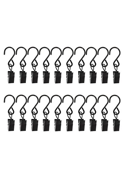 Generic Brand HASTHIP® 20pcs S Hooks Curtain Clips, 2.4in Curtain Clips with ...