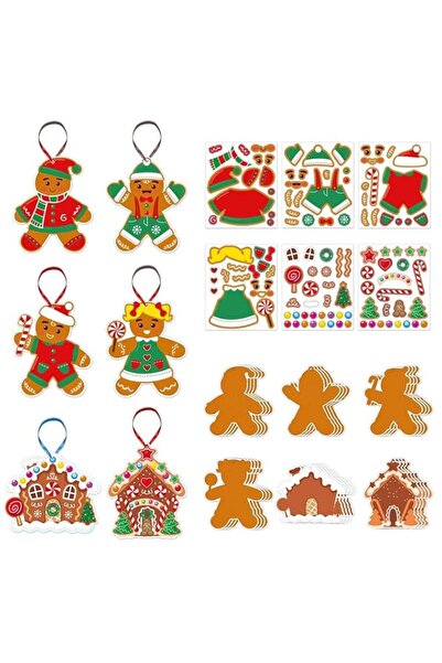 Generic Christmas Ornament Craft Kit, 24Pcs DIY Gingerbread House Decoration ...