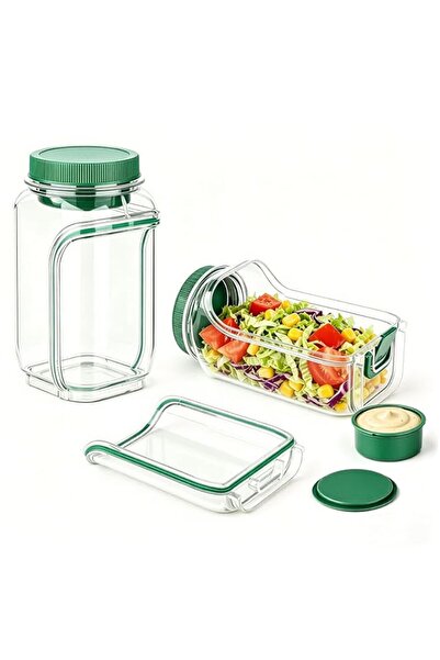 Generic salad jar Mason Side Open - 2.5oz Portable Salad Container with Secur...
