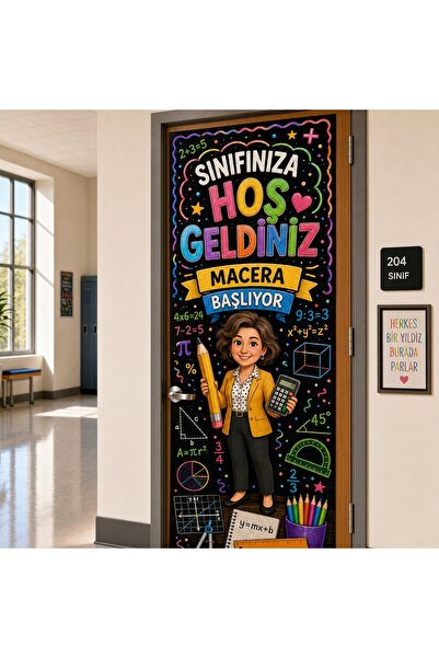 PROMISEBACKDROP2 190X75Cm Elastic School Classroom Door Drape, Welcome to Cla...