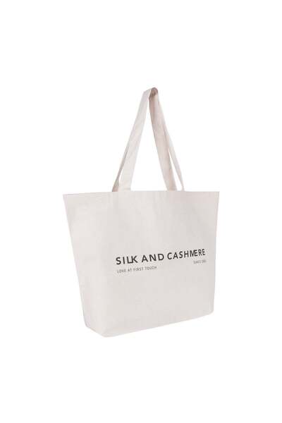 Silk and Cashmere Kanvas Alışveriş Çantası