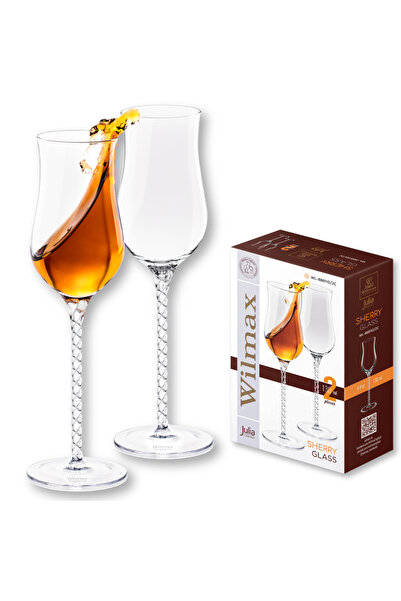 WILMAX ENGLAND Set 2 Pahare Cristal Crystalline pentru Cocktail, Lichior, She...