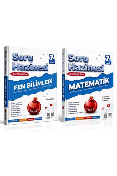 Nartest Yayınları 7. Sınıf Fen Bilimleri ve Mateamatik Soru Hazinesi Seti Yen...