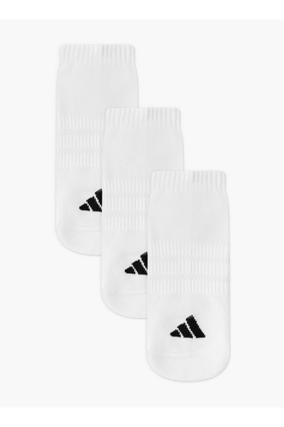 adidas جوارب رجالية بطول الكاحل بطبعة شعار - مجموعة من 3 قطع