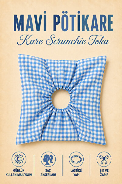 Hophera Pötikare Square Scrunchie Strong Elastic Hair Clip