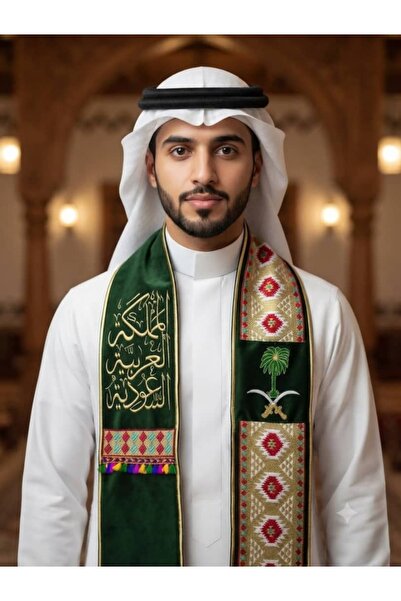 Generic The Custom Scarf for Saudi Arabia's National Day Is a Royal Green Des...