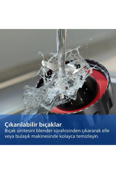 Philips Blender Series 5000 - Güç 1200W, Cam Hazne, 2L Toplam Kapasite, 3 Hız + Pulse, Karıştırma ve Yanınızda Götürme İçin Şişe Dahil, Kolay Temizlik, Siyah (HR3031/00)
