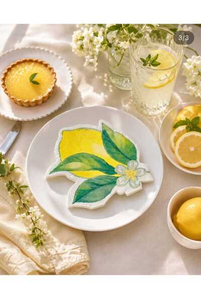 naturelove Premium Vintage Serisi Limon Konseptli Sunum Peçete 20 Adet