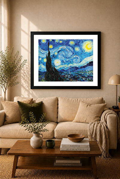 Koi Art Design Crno uokvireno horizontalno jednodijelno umetničko delo Van Go...