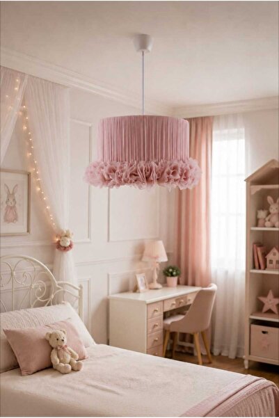 Elizim Home Lighting Lalina Tütü Avize – Çocuk ve Bebek Odası Balerin Pudra T...