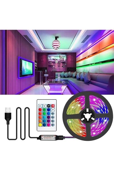 Cata RGB TV Televziyon Arkası LED Şerit Set 3M aydınlatma CT-4566 ışık uzakta...