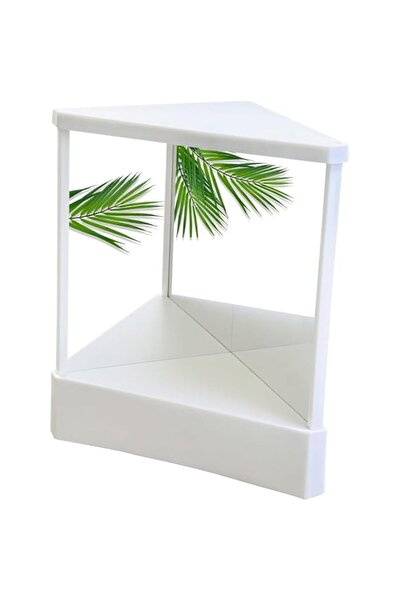 Generic X spring Table Mirror With Stand, White Triangular Desktop Makeup Gla...