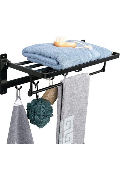 Generic GGEROU Foldable Towel Racks with 5 Sliding Towel Hooks, 24 Inch Wall ...
