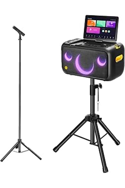 Genel Markalar Ikarao Partybox Hoparlör ve Mikrofon Standlı Break X1 800W Karaoke Bluetooth Hoparlör Seti