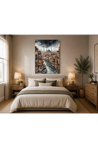 habune Istanbul Rain of Winged Minarets Mdf Painting