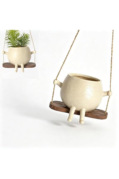 Generic Adorable Resin Face Planter Pot – Cute Hanging Succulent Pot for Indo...