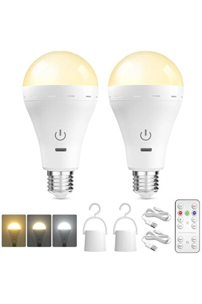 Generic Bukela E26 Rechargeable LED Light Bulbs with Remote 3 Color Temperatu...
