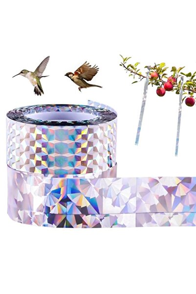 Generic 2 Rolls Bird Repellent Scare Tape, Bird Scare Tape, Double Sided Holo...