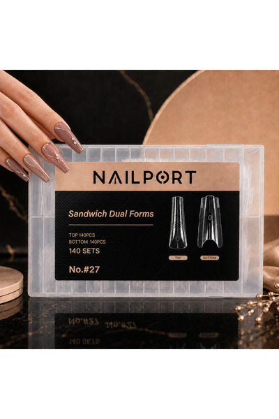 nailport Balerin Protez Tırnak Sandwich Dual Form Jel Polygel Acrygel - Akrijel ve Polijel İçin Dual Çift Kal