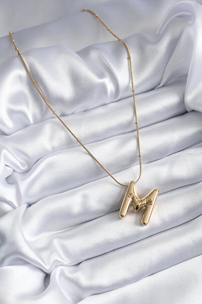 online kapsulavm avm alışveriş 316L Steel Gold Color Bubble "M" Letter Model ...