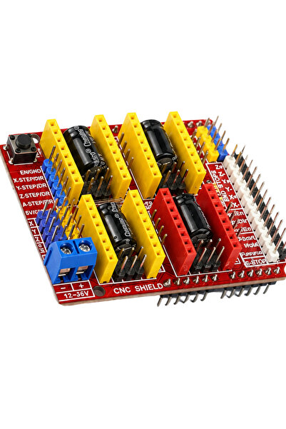 RoboPazar Arduino UNO CNC Shield V3 + 4 Adet A4988 Step Motor Sürücü – CNC ve 3D Yazıcı Kontrol Kartı