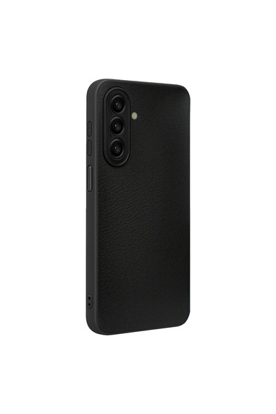EGSTECH Samsung Galaxy S26 Fe Case Leather Look Thermax Silicone Case - Black