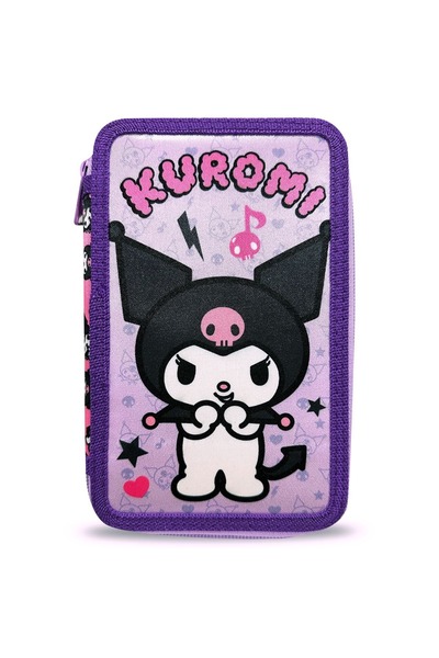 OEM Penar Kuromi mov cu trei compartimente, 12.5x6x19.5cm