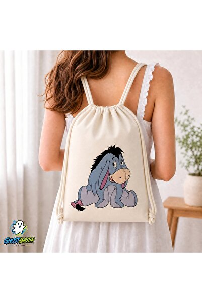 Ghostbastır Design Eeyore Drawstring Linen Bag C086