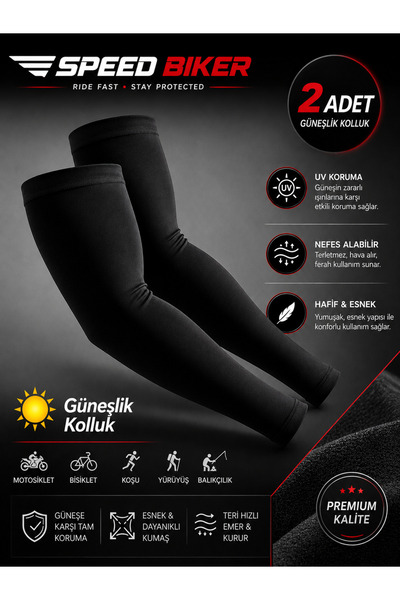 SPEED BİKER Motosiklet Kol Çorabı Seti - UV Korumalı Nefes Alabilir Likralı M...