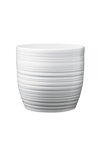 OEM Ghiveci ceramic, interior, rotund, alb, 13 x 12 cm, Bergamo