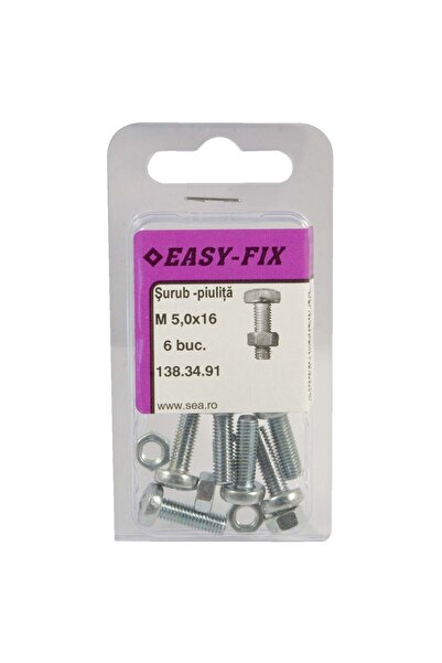 OEM Pan head screw, cross, with nut, Easy-Fix, steel, white zinc plated, M5 x...